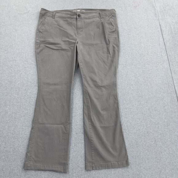 Old Navy Jeans Womens 20 Grey Bootcut Chino Flat Front Pockets Casual High Rise - Picture 1 of 10